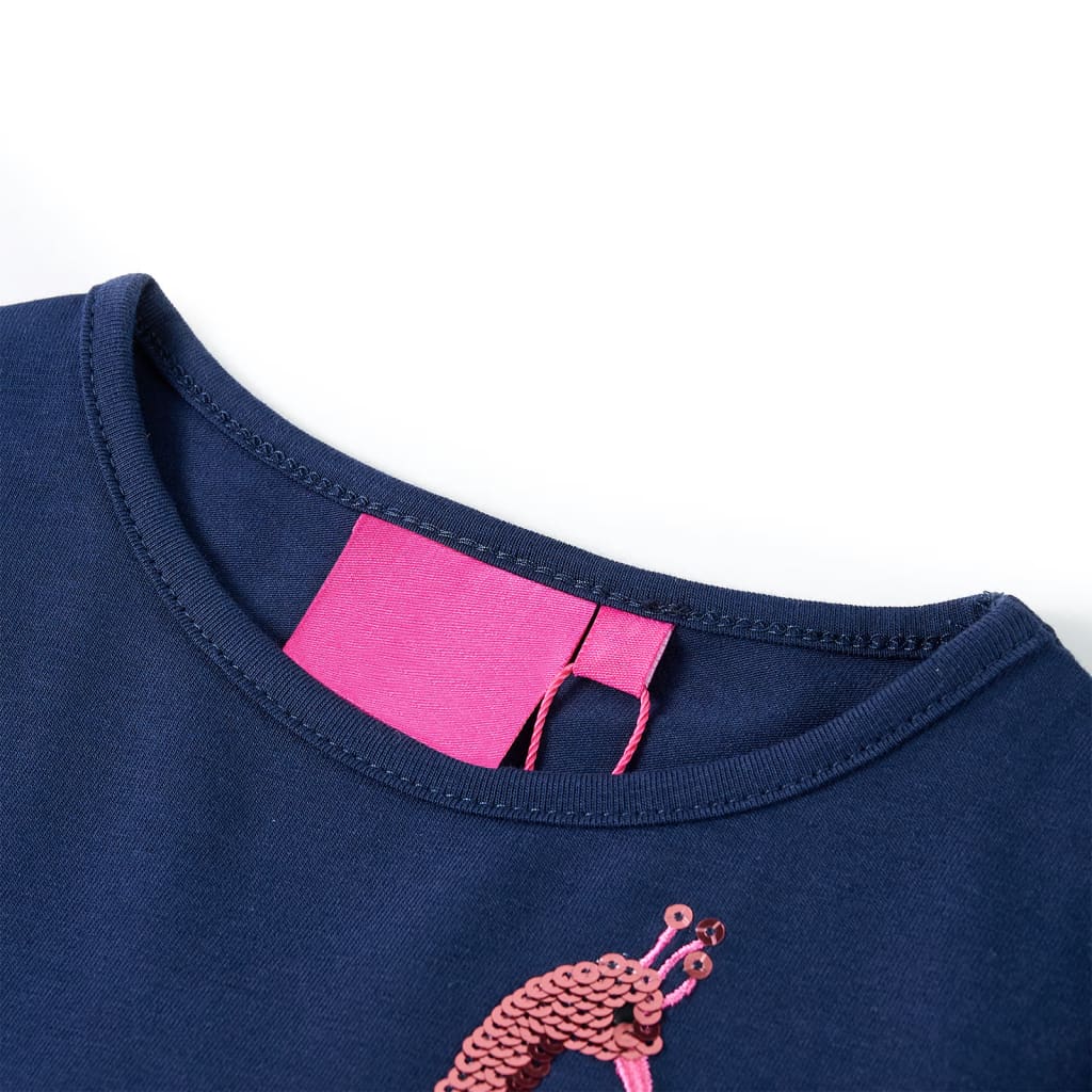 Kinder-Langarmshirt Marineblau 128