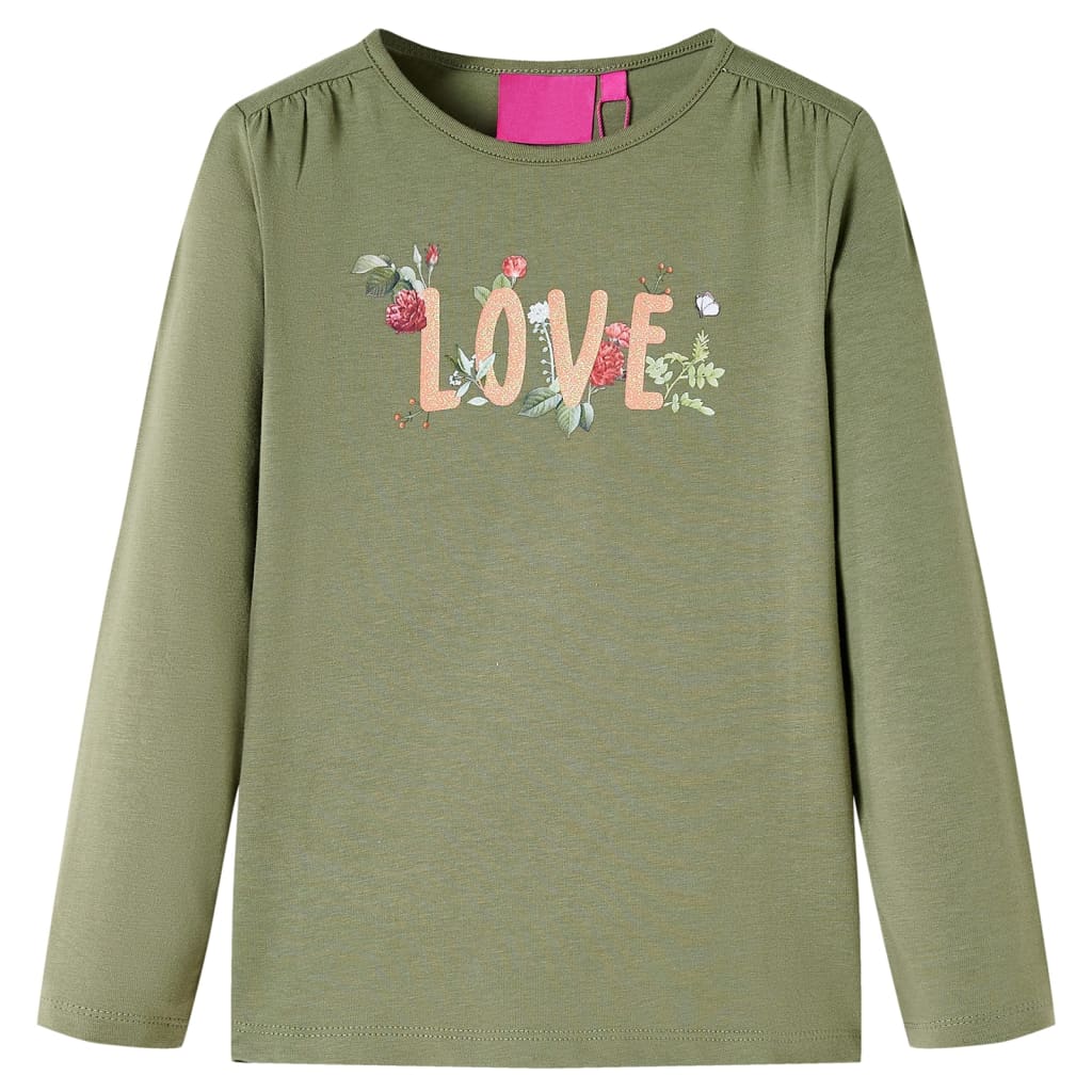 Kinder-Langarmshirt Khaki 92
