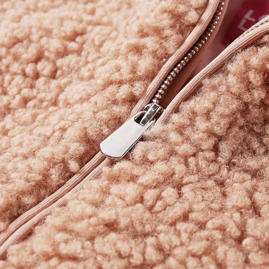 Kinder-Kapuzenjacke Teddy-Kunstpelz Heller Cognac 104