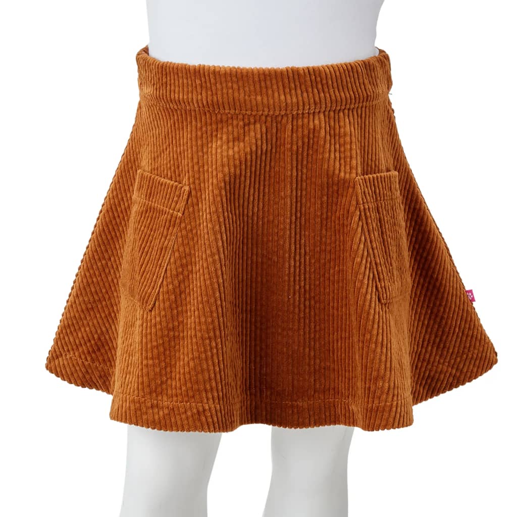 Kinderrock mit Taschen Cord Cognac 116