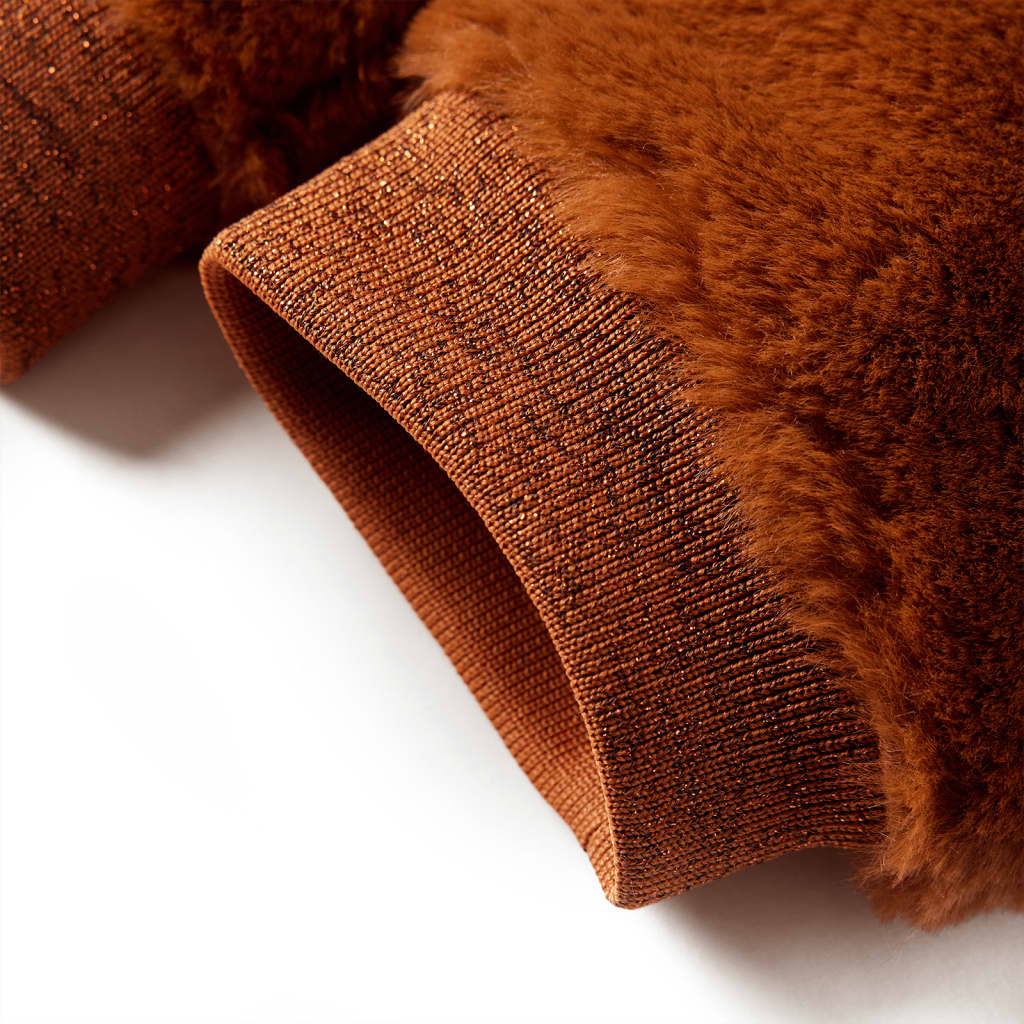 Kinder-Kapuzenjacke Kunstpelz Cognac 104