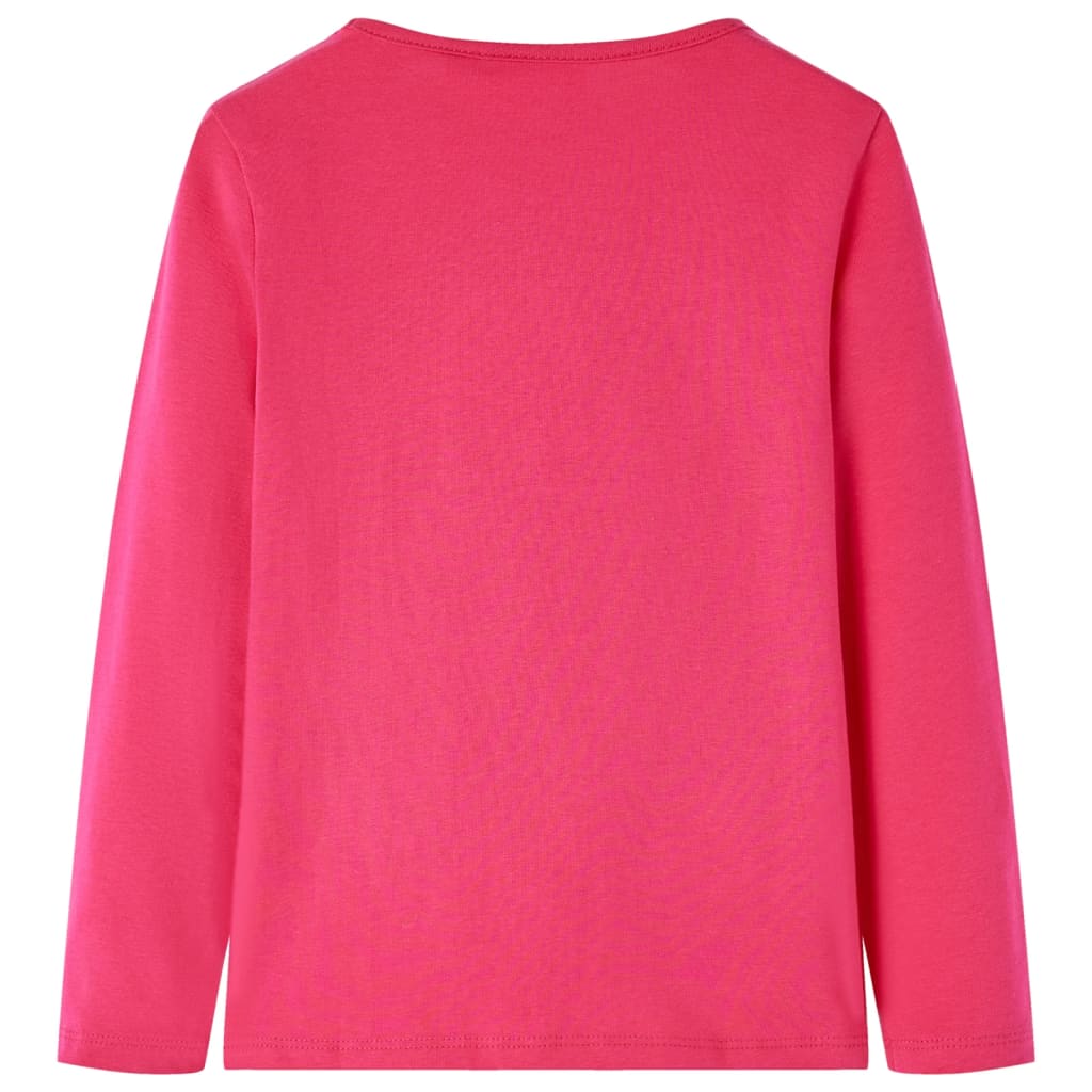 Kinder-Langarmshirt Knallrosa 140