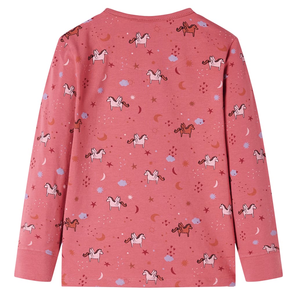 Kinderpyjama mit Langen Ärmeln Altrosa 128