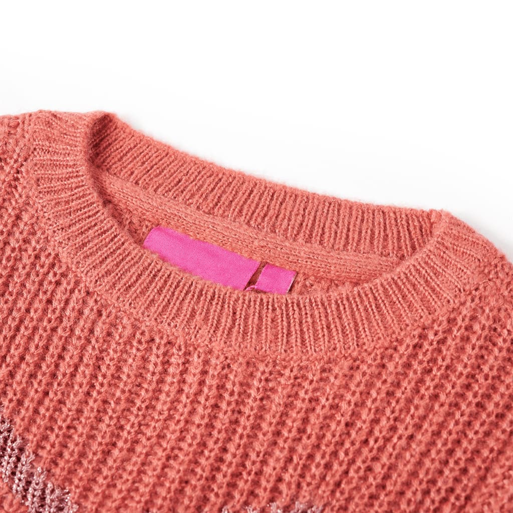 Kinderpullover Gestrickt Mittelrosa 116