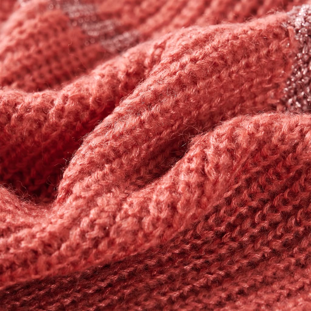 Kinderpullover Gestrickt Mittelrosa 116