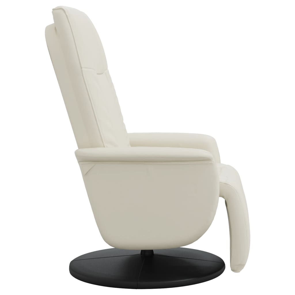 Relaxsessel mit Fußteil Creme Kunstleder
