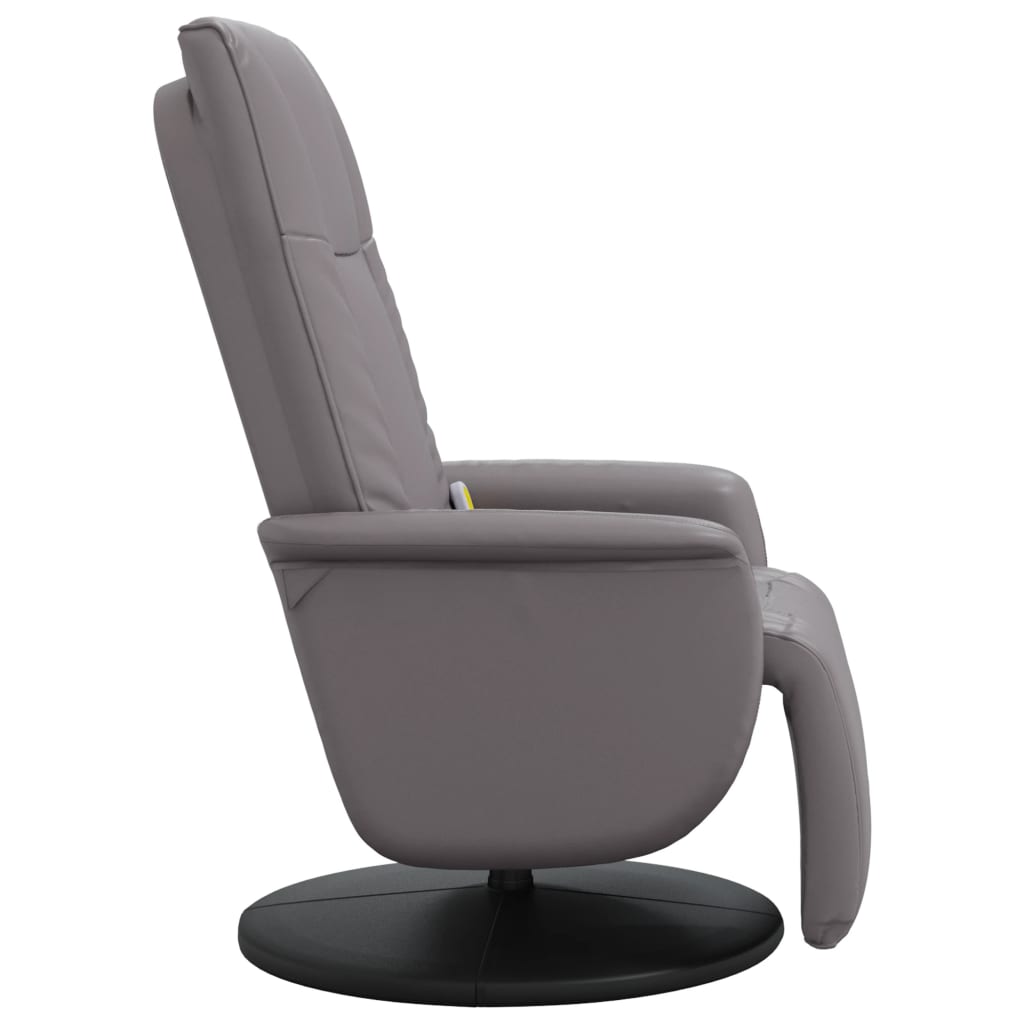 Fauteuil de massage avec repose-pieds simili cuir gris