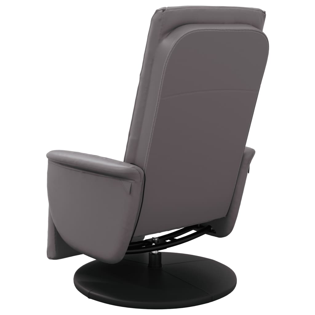 Fauteuil de massage avec repose-pieds simili cuir gris