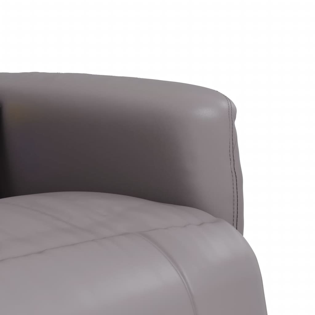 Fauteuil de massage avec repose-pieds simili cuir gris
