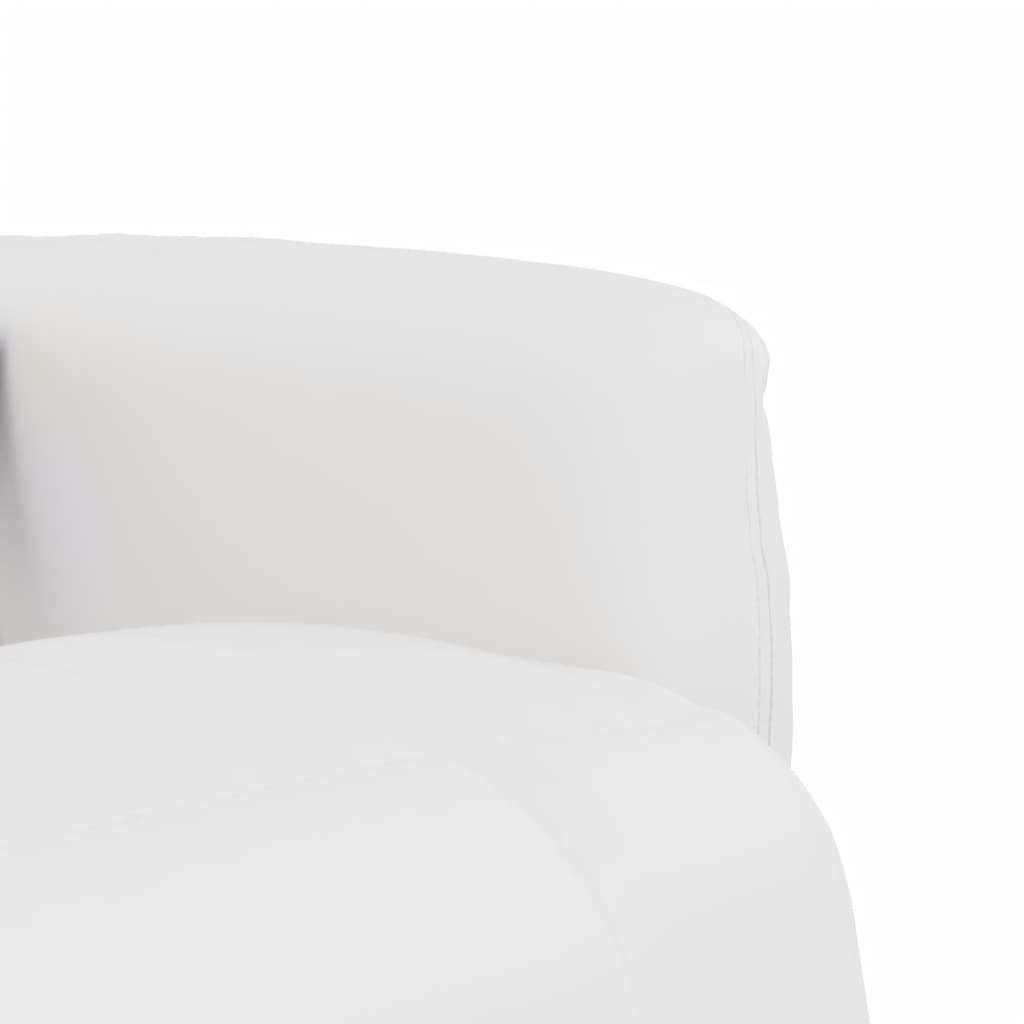 Fauteuil de massage avec repose-pieds en simili cuir blanc