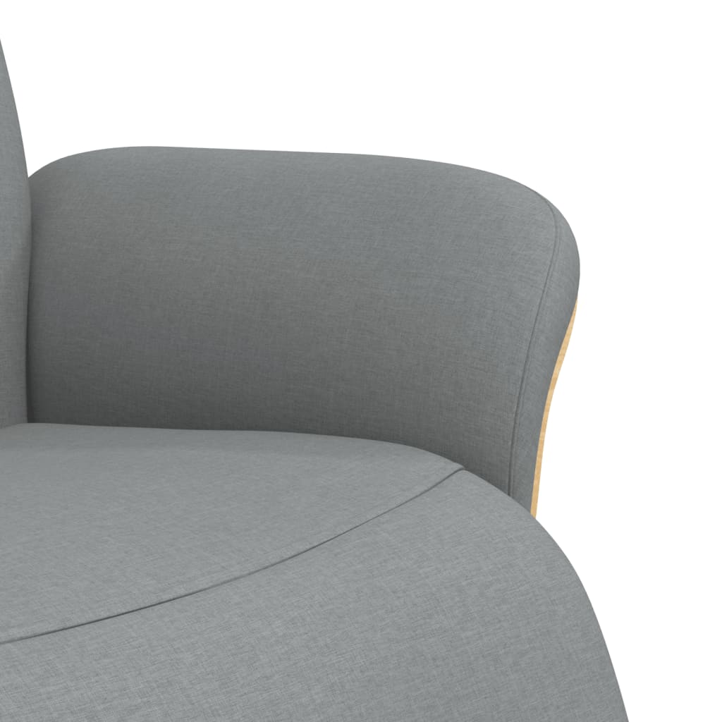 Fauteuil relax avec repose-pieds en tissu gris clair