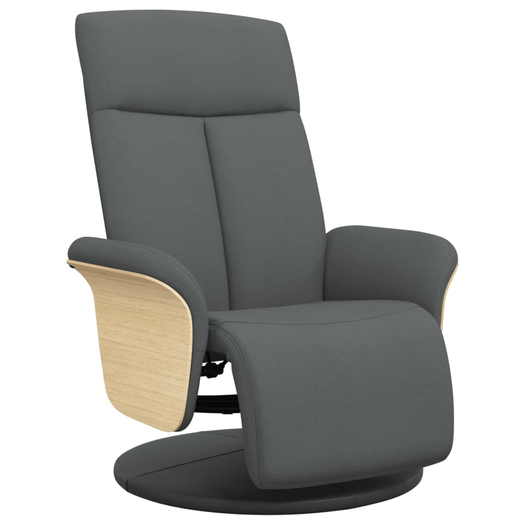 Fauteuil de relaxation avec pied de lit en tissu gris foncé