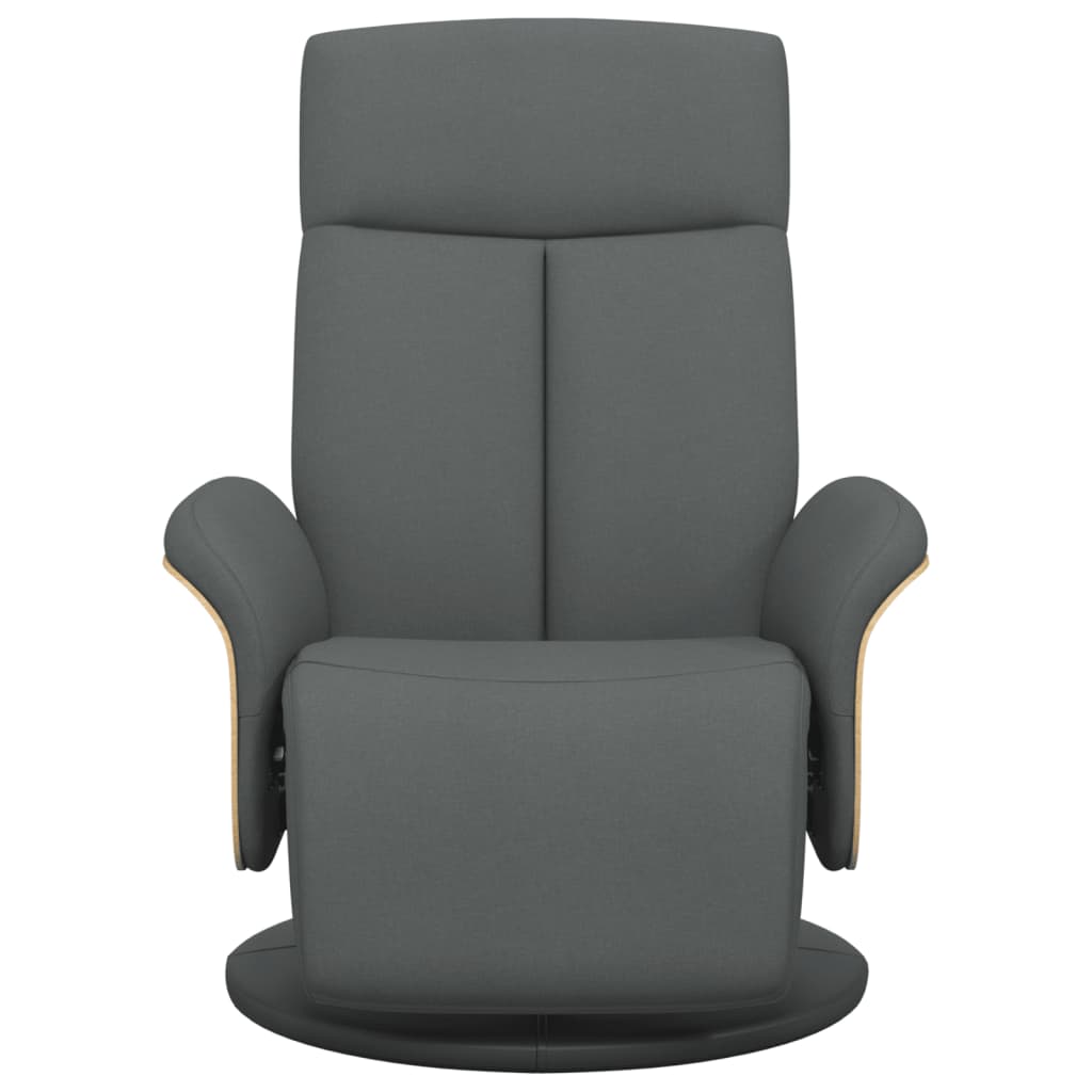 Fauteuil de relaxation avec pied de lit en tissu gris foncé