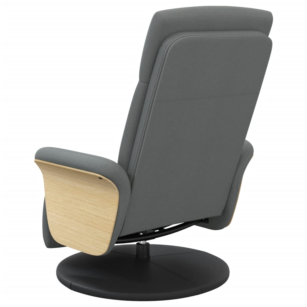 Fauteuil de relaxation avec pied de lit en tissu gris foncé