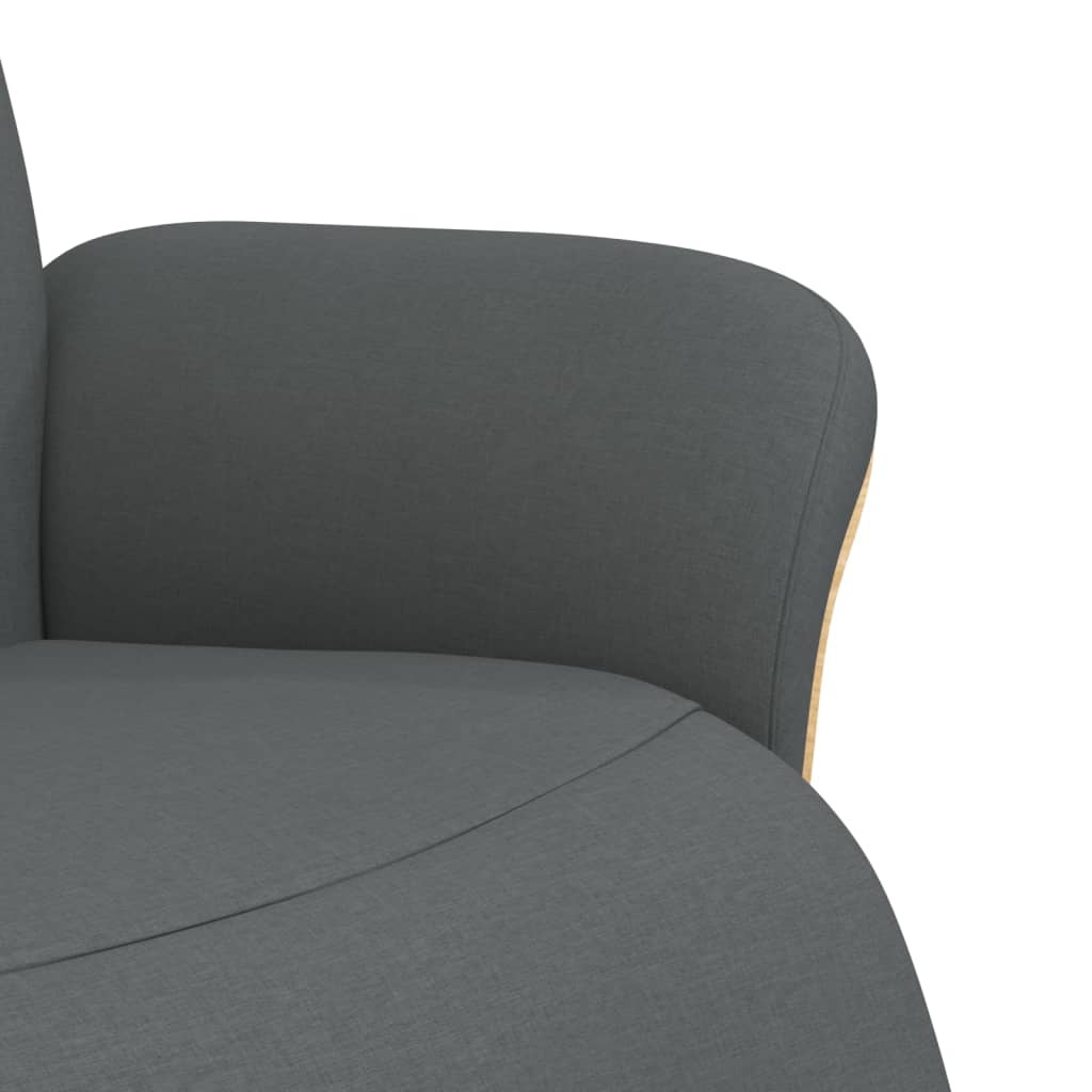 Fauteuil de relaxation avec pied de lit en tissu gris foncé