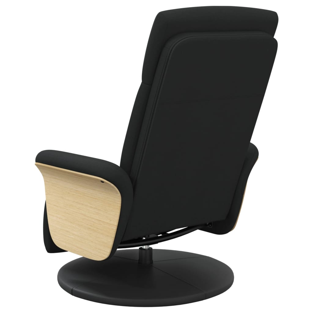 Fauteuil relax avec repose-pieds en tissu noir