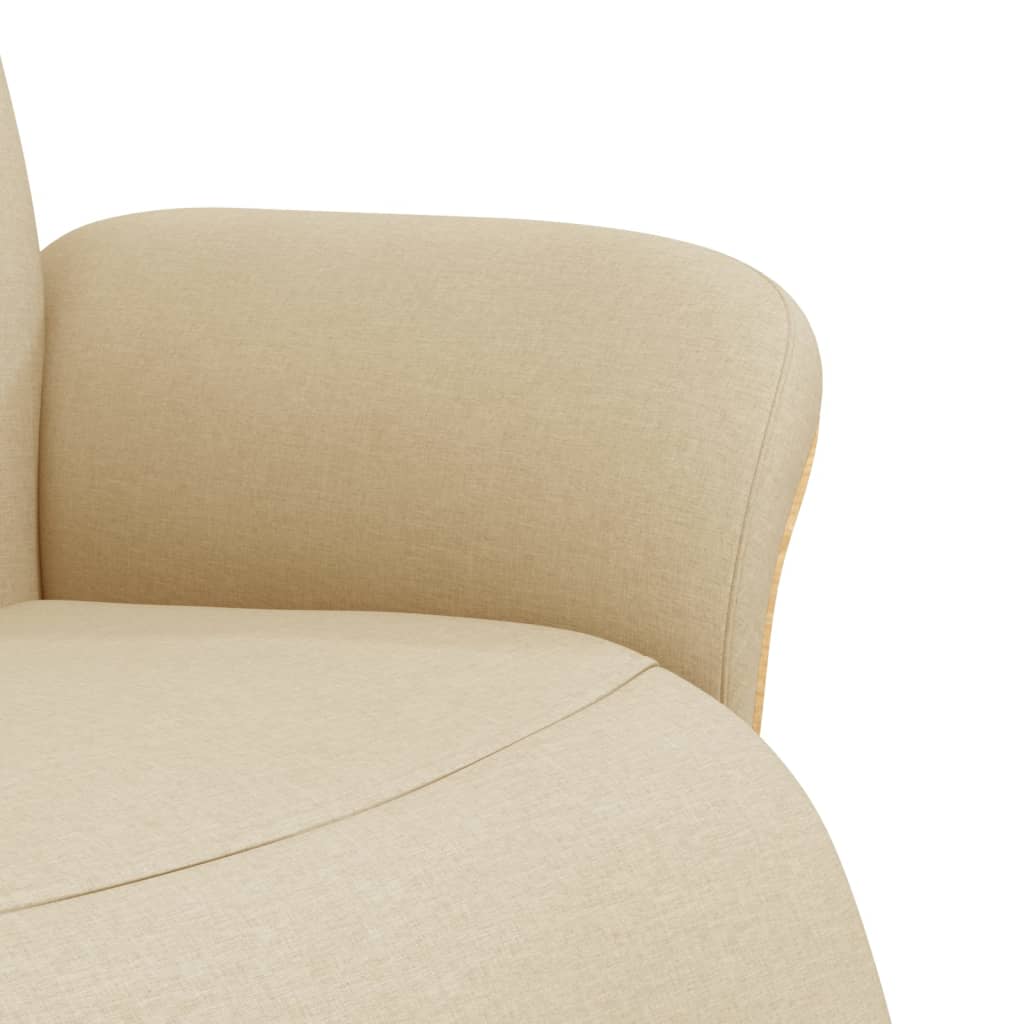 Fauteuil relax avec repose-pieds en tissu crème