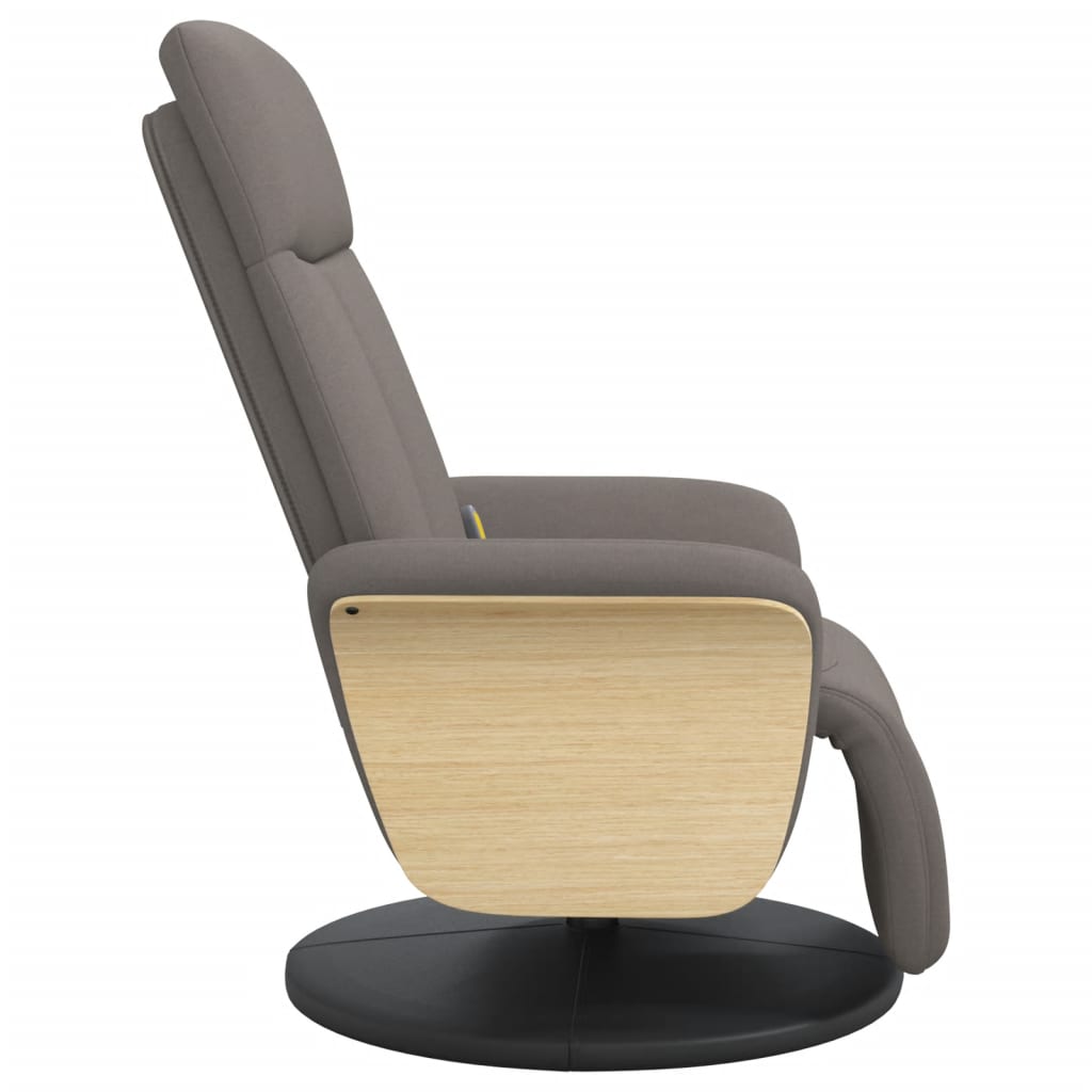 Massage chair with footrest taupe fabric