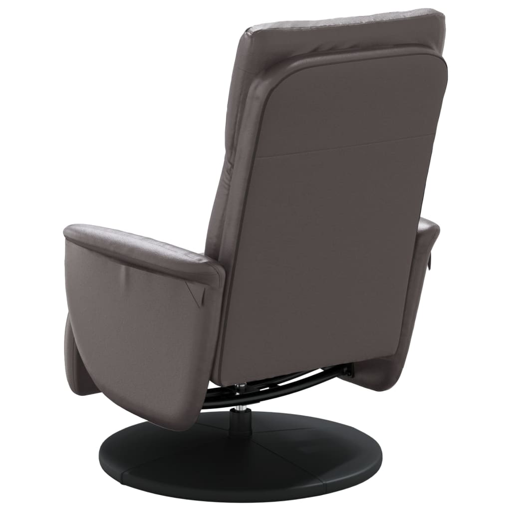 Fauteuil relax avec repose-pieds en similicuir gris
