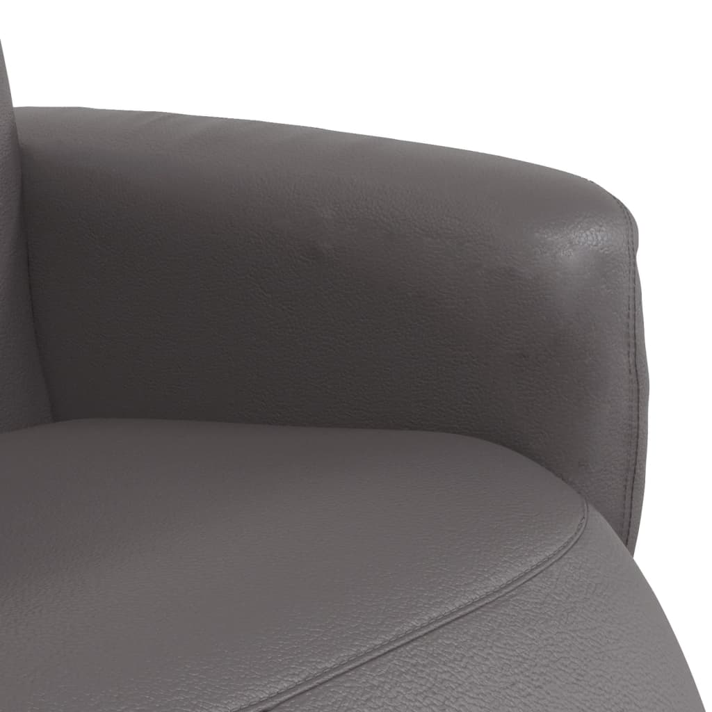 Fauteuil relax avec repose-pieds en similicuir gris