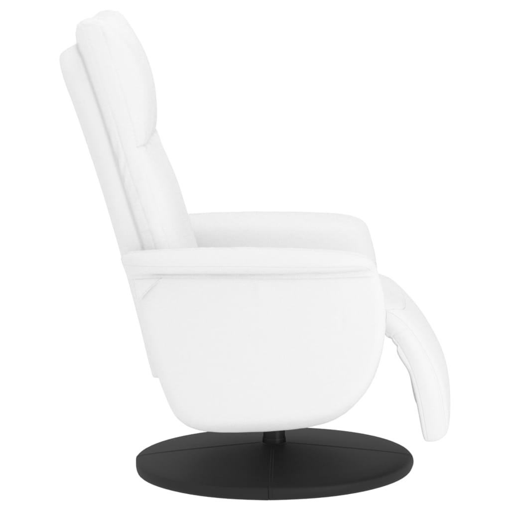 Fauteuil relax avec repose-pieds en simili cuir blanc