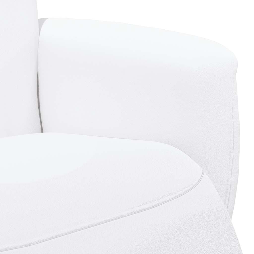 Fauteuil relax avec repose-pieds en simili cuir blanc