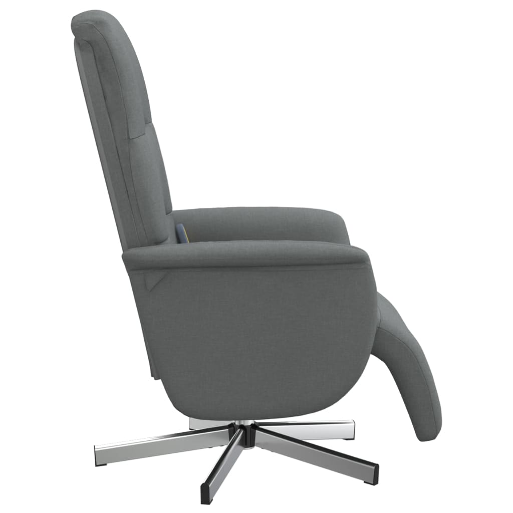 Fauteuil de massage avec repose-pieds tissu gris foncé