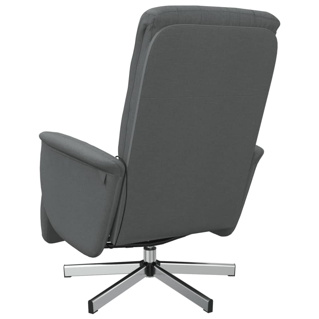 Fauteuil de massage avec repose-pieds tissu gris foncé