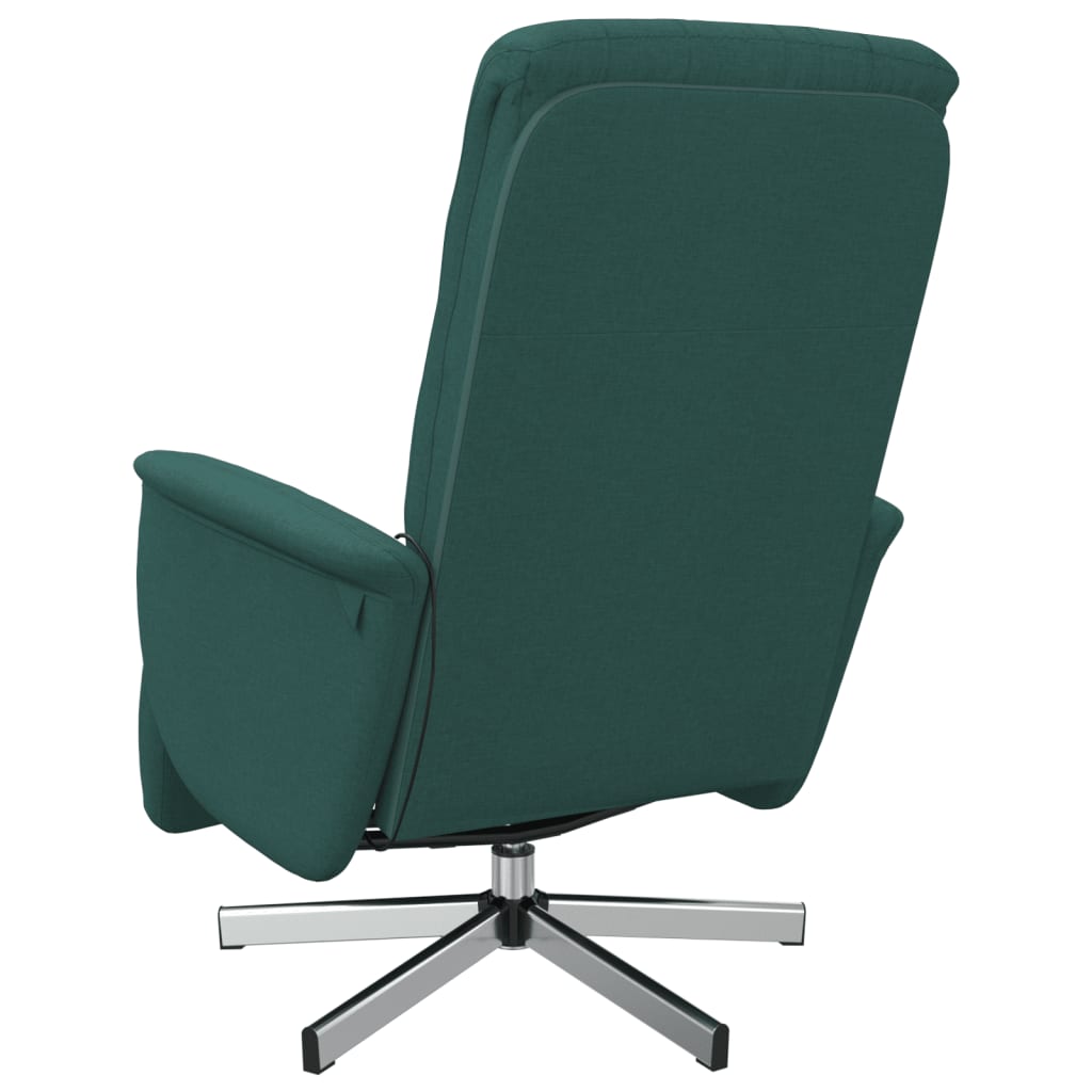 Fauteuil de massage avec repose-pieds en tissu vert foncé