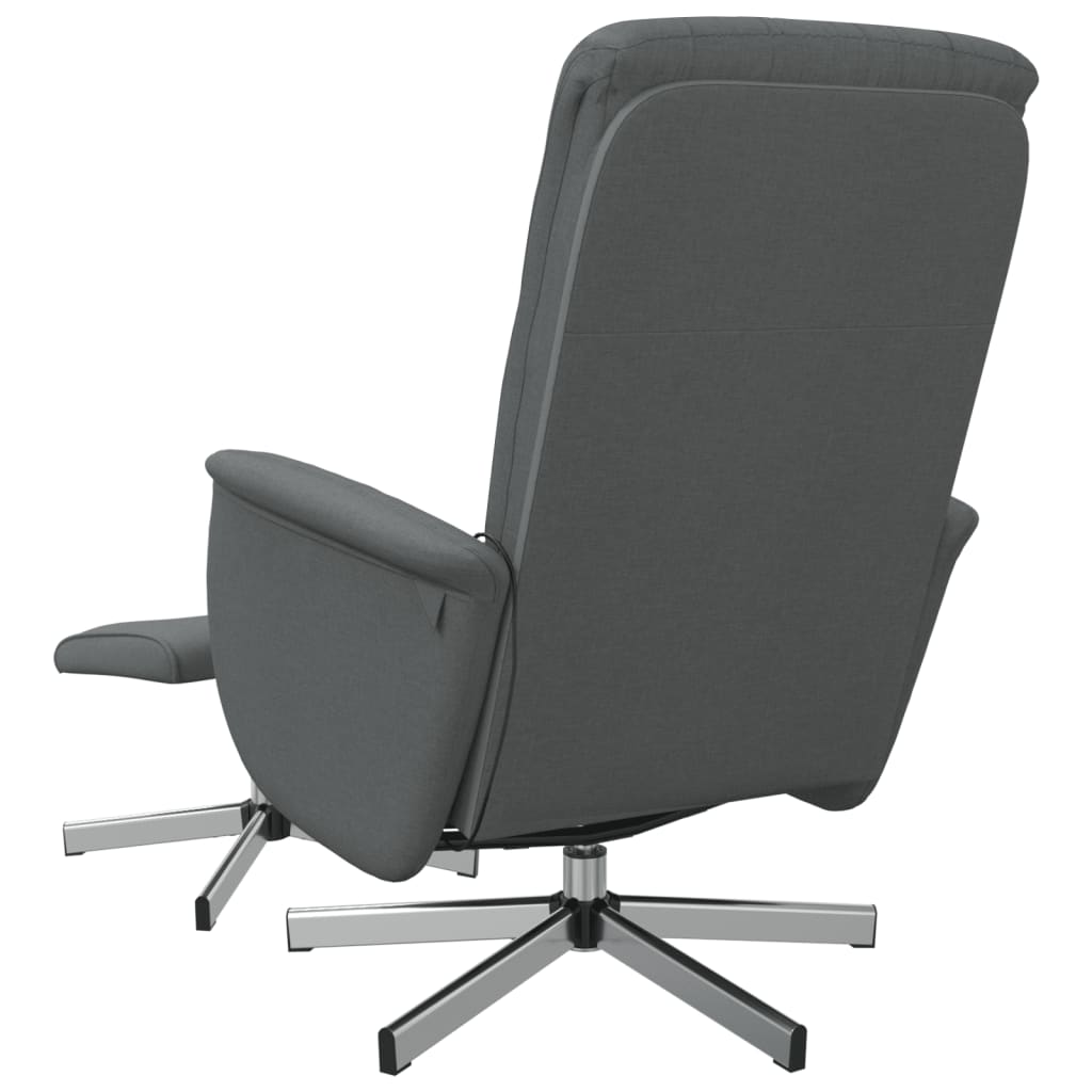 Fauteuil de massage avec repose-pieds tissu gris foncé