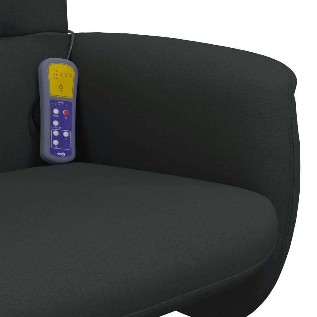 Fauteuil de massage avec repose-pieds tissu noir