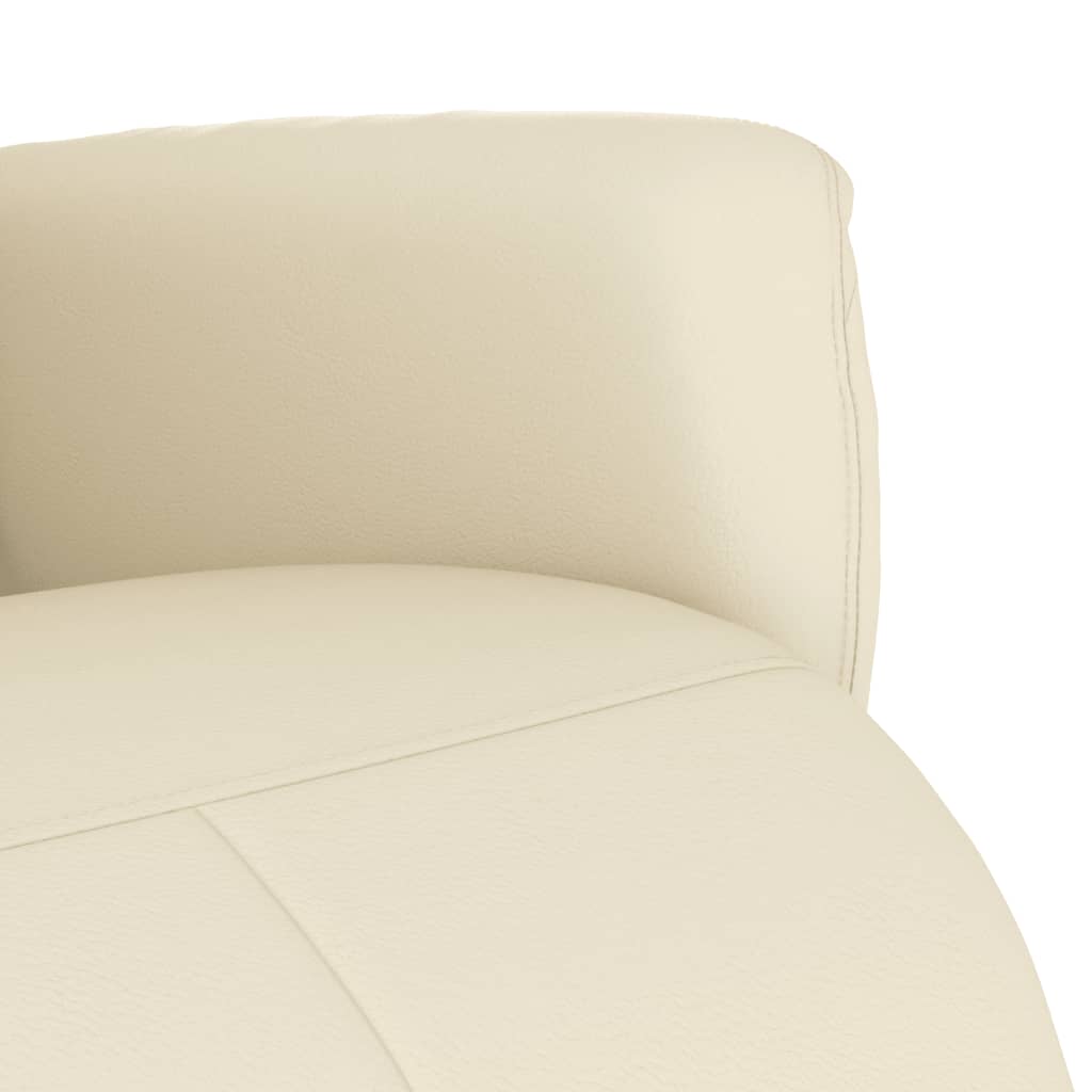 Fauteuil relax avec repose-pieds en cuir artificiel crème