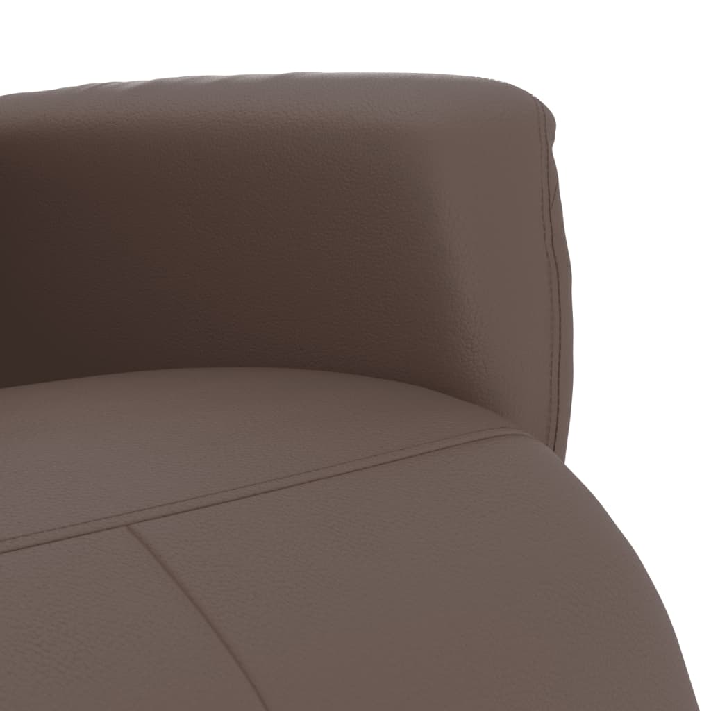 Fauteuil relax avec repose-pieds en simili cuir marron