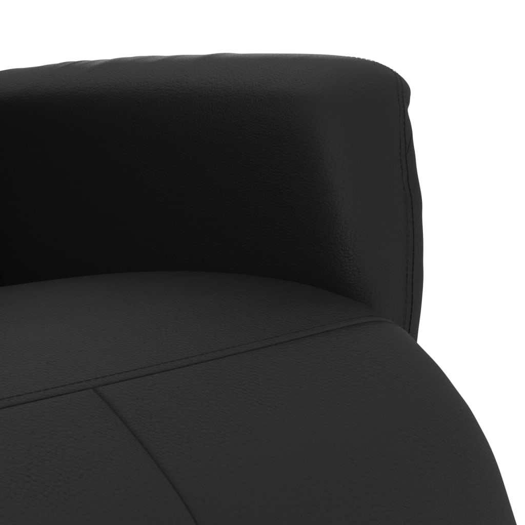 Fauteuil de relaxation avec repose-pieds simili cuir noir