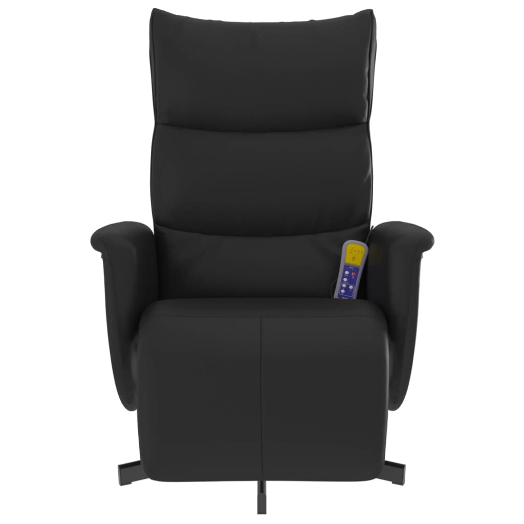 Fauteuil de massage avec repose-pieds simili cuir noir