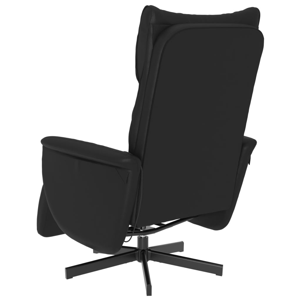 Fauteuil de massage avec repose-pieds simili cuir noir