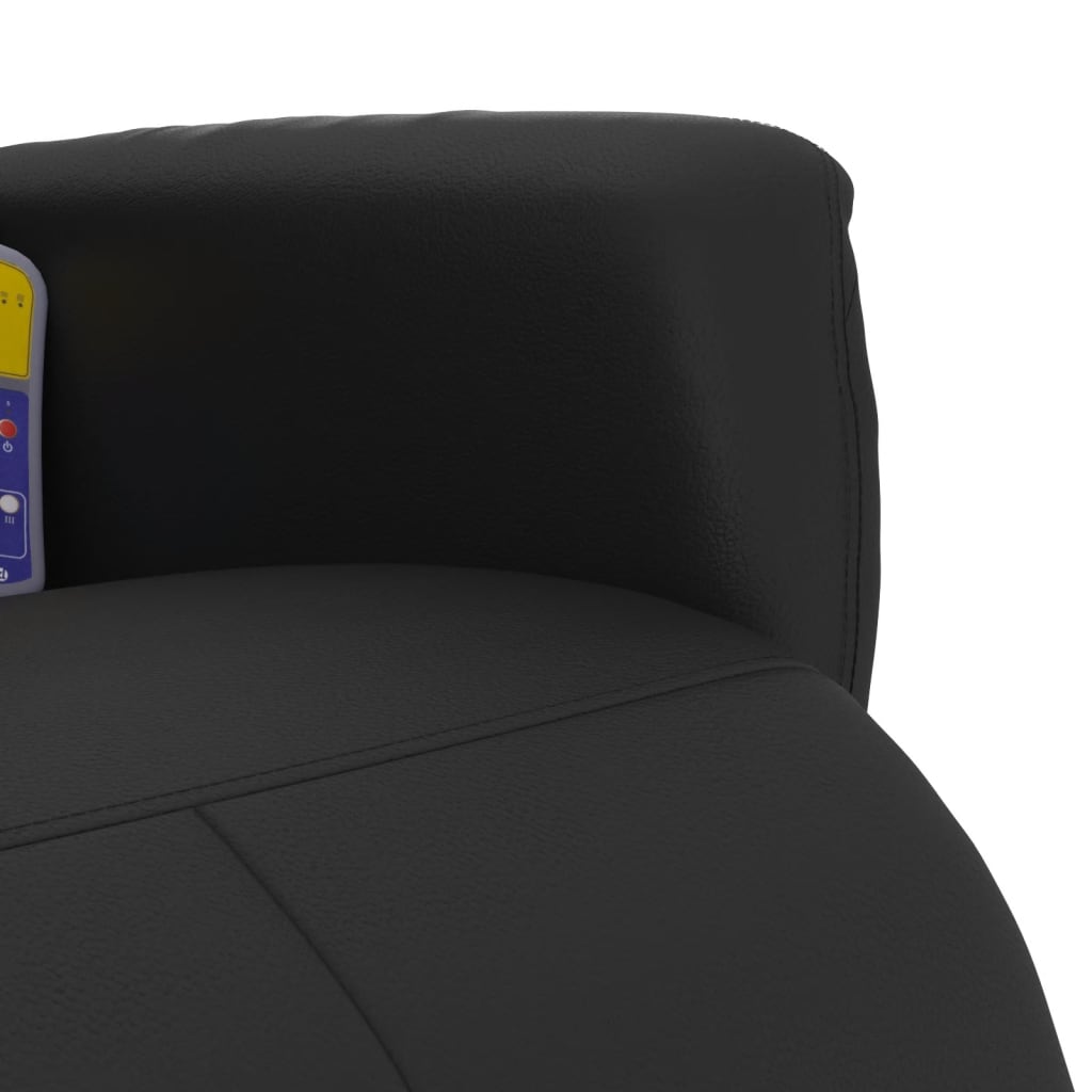 Fauteuil de massage avec repose-pieds simili cuir noir