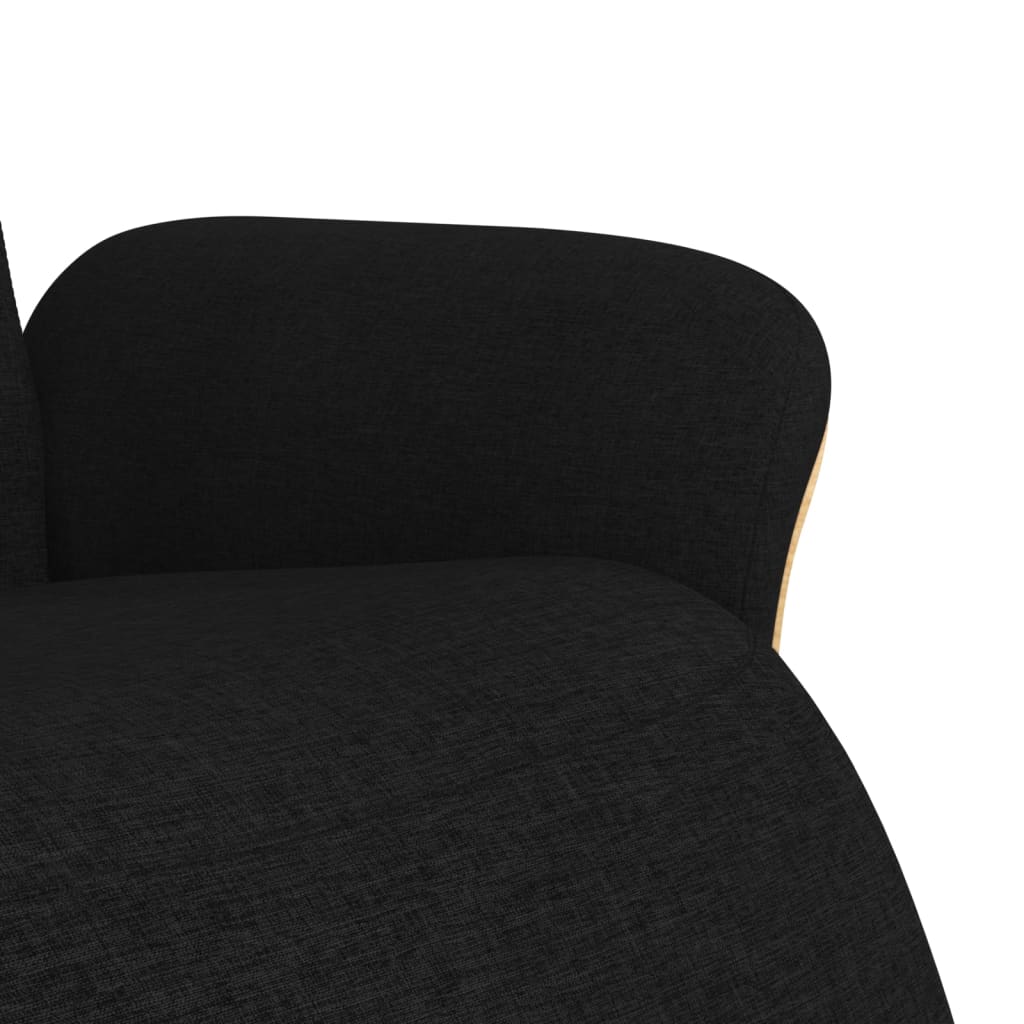 Fauteuil relax avec repose-pieds en tissu noir