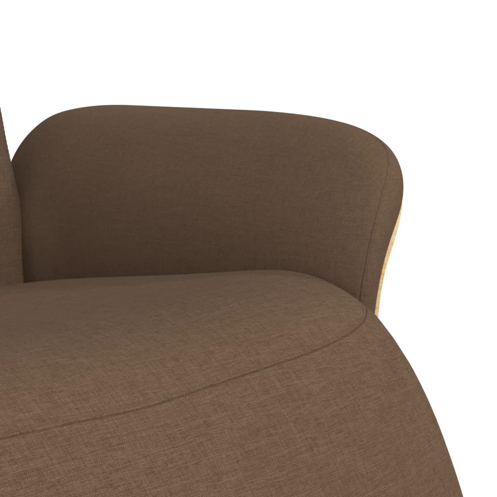 Fauteuil relax avec repose-pieds en tissu marron