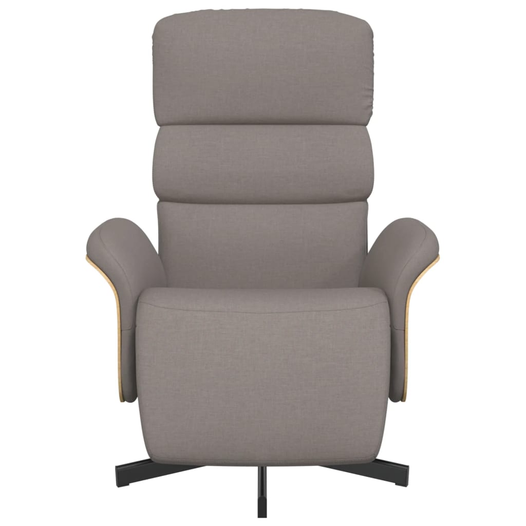 Fauteuil relax avec repose-pieds en tissu taupe