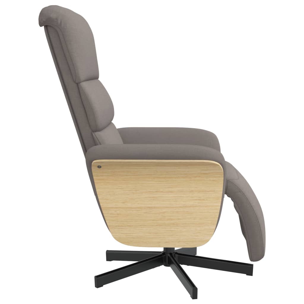 Fauteuil relax avec repose-pieds en tissu taupe