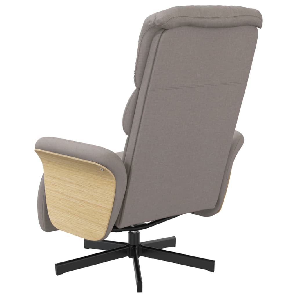 Fauteuil relax avec repose-pieds en tissu taupe