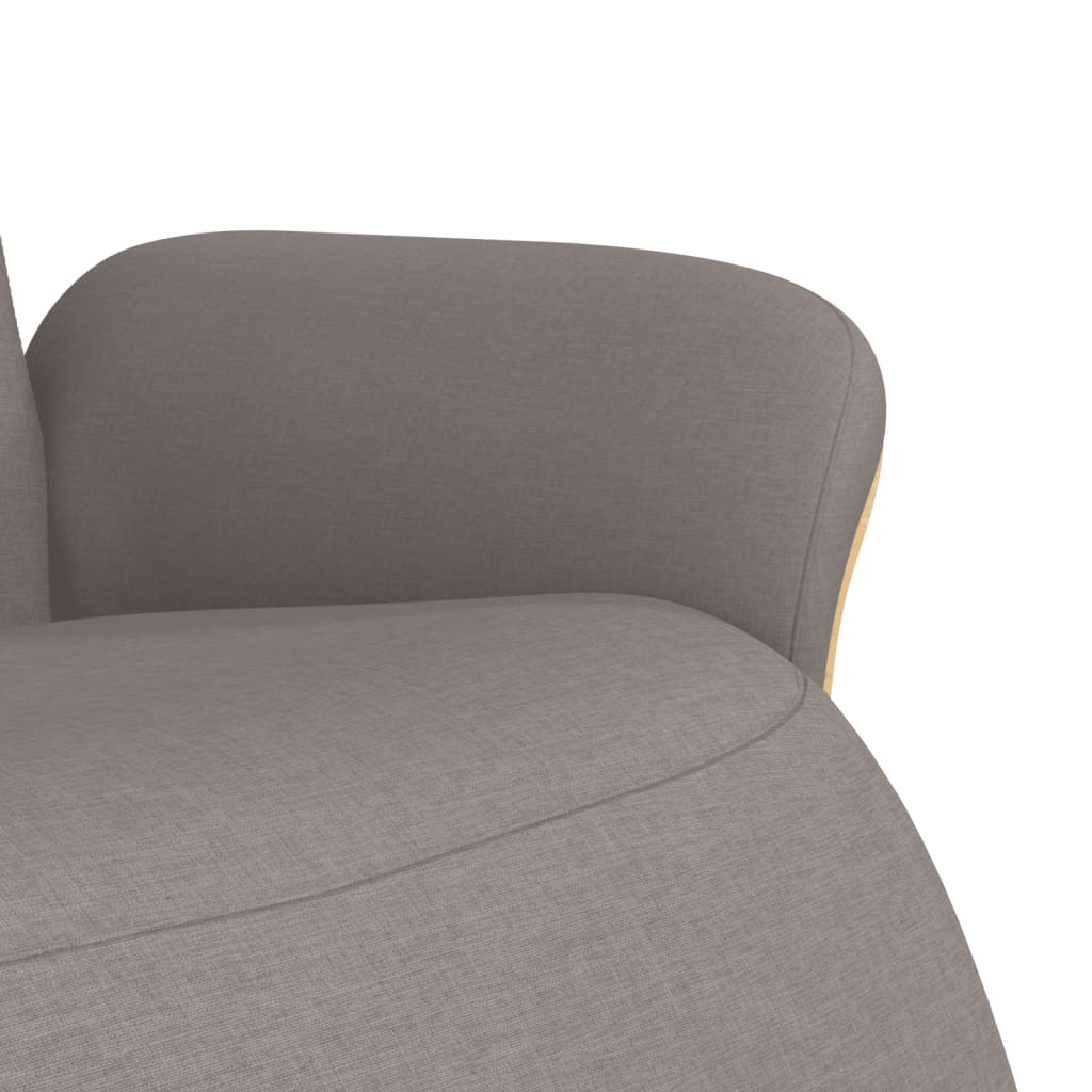 Fauteuil relax avec repose-pieds en tissu taupe