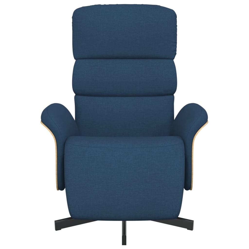 Relaxsessel mit Fußteil Blau Stoff