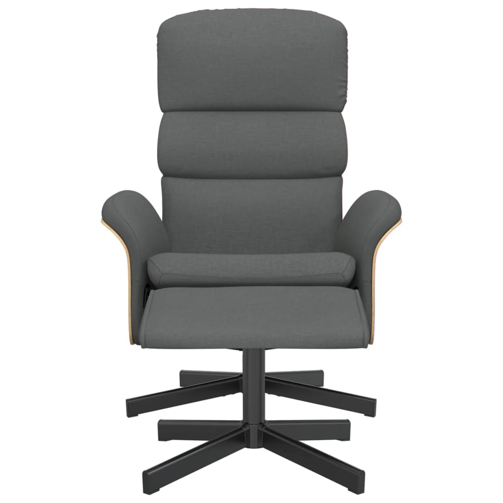 Fauteuil de relaxation avec repose-pieds tissu gris foncé