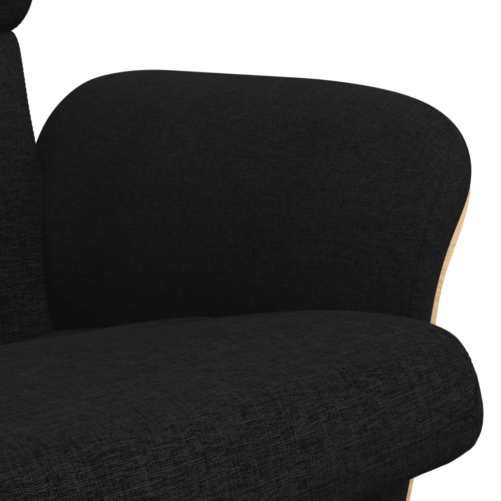 Fauteuil de relaxation avec repose-pieds tissu noir