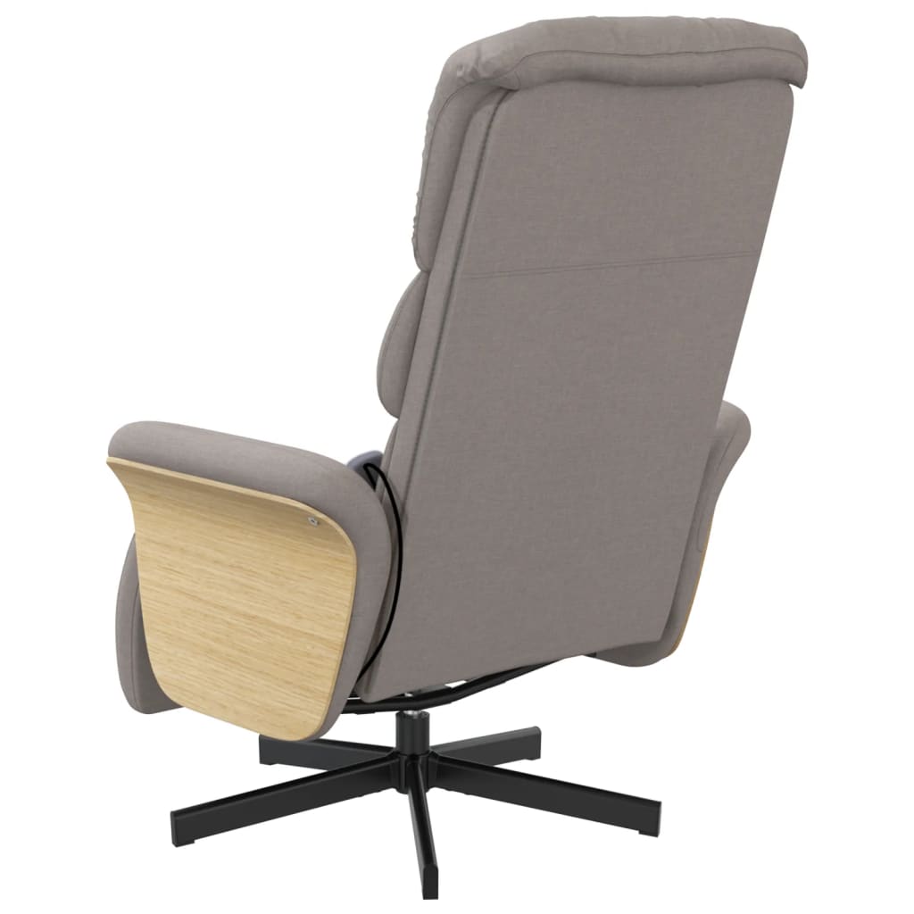 Fauteuil de massage avec repose-pieds en tissu taupe
