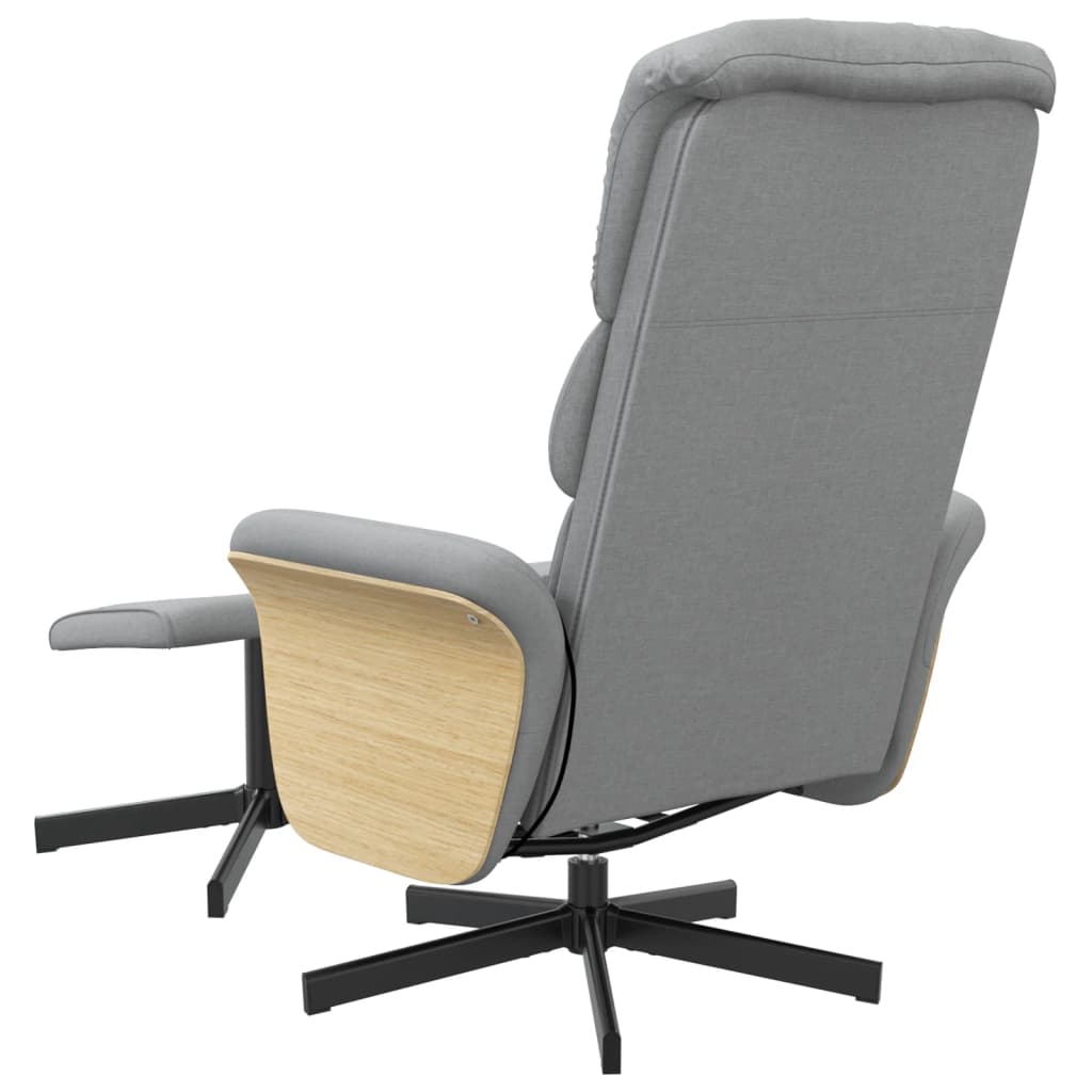 Fauteuil de massage avec repose-pieds tissu gris clair