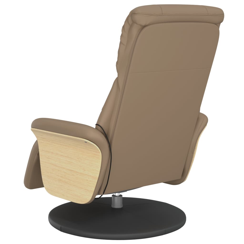 Massagesessel mit Fußteil Cappuccino-Braun Kunstleder