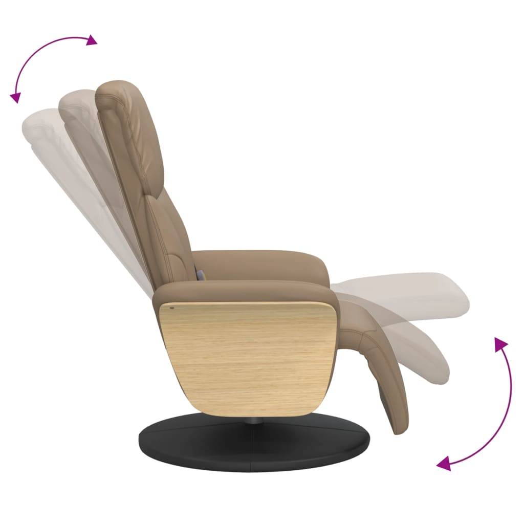 Massagesessel mit Fußteil Cappuccino-Braun Kunstleder